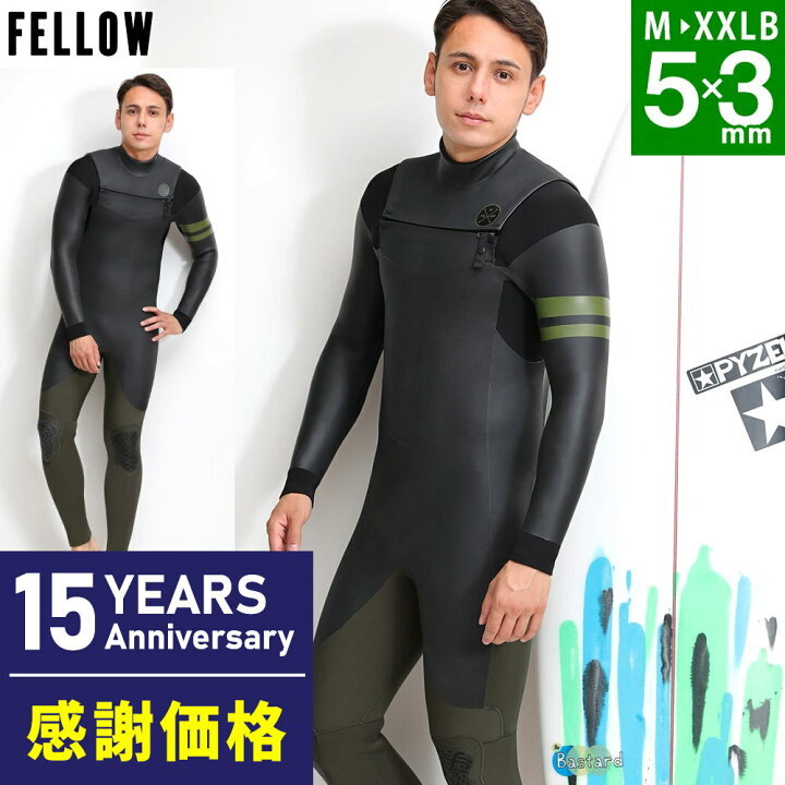 楽天市場】【限定感謝価格】FELLOW セミドライ 5×3mm ウェットスーツ 