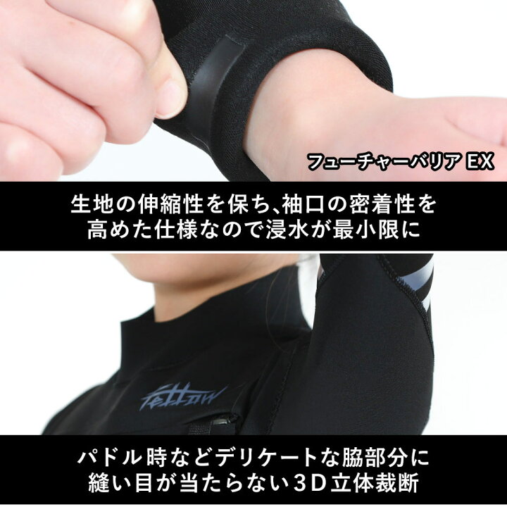 市場 クーポン配布中 ラバー 2ピース ロングジョン ジャケット キッズ スキン ロングジョン 3mm ウェットスーツ Fellow タッパーセット
