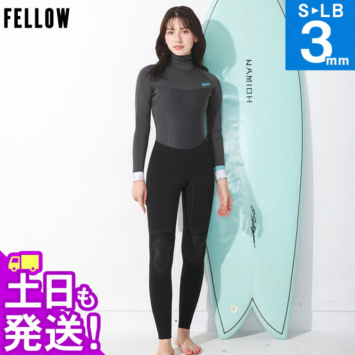 楽天市場】FELLOW ウェットスーツ フルスーツ 3mmレディース バック  