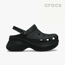 ：CROCS｜W Bae Glitter Clog Platform Sandal/ クロックス/ベイ グリッター クロッグ プラットフォーム サンダル/ブラック #