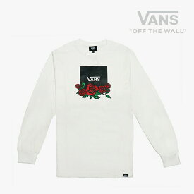 ＊VANS｜M Rose Boxlogo LS T-Shirts/ ヴァンズ/ローズ ボックスロゴ ロングスリーブ Tシャツ/ホワイト #