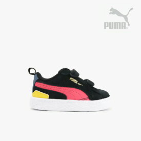 ＊PUMA｜K Suede Bloc LF V Infant/ プーマ/スエード ブロック LF V インファント/プーマブラックxパラダイスピンク #