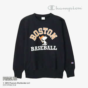 ECHAMPIONbx Peanuts Reverse Weave Crew Neck Sweat Shirt Snoopy Boston/ `sI/o[X EB[u N[ lbN XEFbg Vc s[ibc {Xg/ubN #
