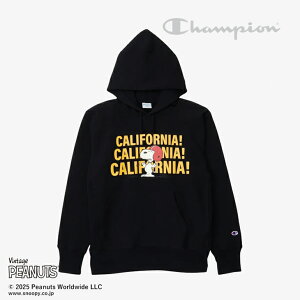 ECHAMPIONbxPeanuts Reverse Weave Hooded Sweat Shirt Vintage Snoopy California/ `sI/o[X EB[u t[fbh XEFbg Vc Be[W s[ibc JtHjA #