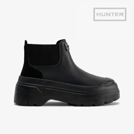 ・HUNTER｜Refined Explorer Pull-On Leather boot/ ハンター/リファインド エクスプローラー プルオン レザー ブーツ/ブラック #