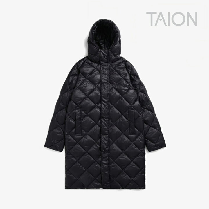 楽天市場】・TAION｜City Packable Hooded Long Down Jacket 