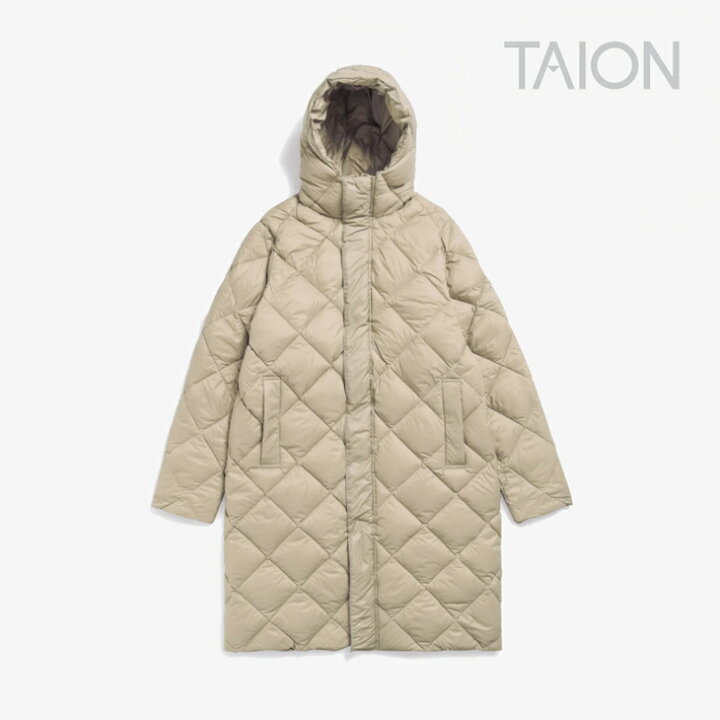 楽天市場】・TAION｜City Packable Hooded Long Down Jacket 