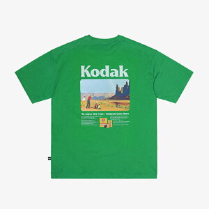 �EKODAK APPAREL�bScenery Back Graphic Short Sleeve T-Shirt / �R�_�b�N/�V�[�i���[ �o�b�N �O���t�B�b�N �V���[�g �X���[�u T�V���c/�O���[�� #