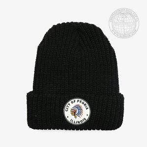 ��COOPERSTOWN BALL CAP�bUSA Made Wide Rib Knit Cap Acrylic Peoria Illinois/ �N�[�p�[�Y�^�E��/�A�����J ���C�h ���C�h ���u �j�b�g �L���b�v ���b�N�t�H�[�h �s�[�`�Y �C���m�C/�u���b�N #