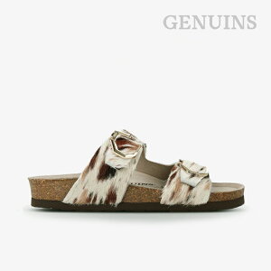 �EGENUINS�bW Gelan Double Buckle Slide Pony Hair/ �W�F�k�C���Y/�w���� �_�u���o�b�N�� �X���C�h �|�j�[ �w�A�[/�J�E #