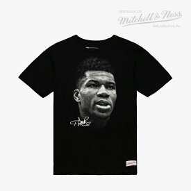 ▲ スーパーSALE 半額以下］MITCHELL&NESS｜NBA Big Face T-Shirt Giannis Anteokounmpo/ ミッチェルアンドネス/ビッグ フェイス Tシャツ ヤニス アデトクンボ/ブラック #