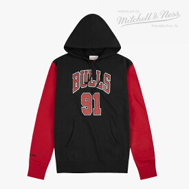 ＊MITCHELL&NESS｜NBA N&N Fashion Hoody Bulls 96 Dennis Rodman/ ミッチェルアンドネス/ファッション フーディー ブルズ デニス ロッドマン/ブラックxレッド #