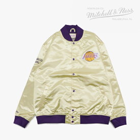 ・MITCHELL&NESS｜NBA Fashion Lightweight Gold Satin Jacket Lakers/ ミッチェルアンドネス/ファッション ライトウェイト サテン ジャケット レイカーズ/ゴールド #
