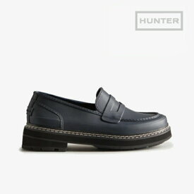 ＊HUNTER｜W Refined Stitch Detail Penny Loafer/ ハンター/リファインド ステッチ ディテール ペニーローファー/ネイビー #