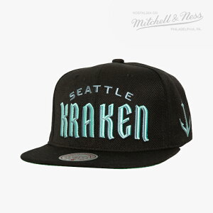 �EMITCHELL&NESS�bNHL Triple Play Snapback Cap Kraken/ �~�b�`�F���A���h�l�X/�g���v�� �v���C �X�i�b�v�o�b�N �L���b�v �V�A�g�� �N���[�P��/�u���b�N #