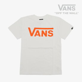 ＊VANS｜Classic Logo SS T-Shirts/ ヴァンズ/クラシック ロゴ ショートスリーブ Tシャツ/ホワイトxオレンジ #