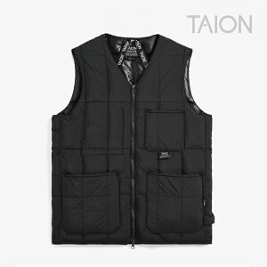 �FTAION�bWork V-Neck W Zip Down Vest/ �^�C�I��/���[�N V�l�b�N �_�u�� �W�b�v �_�E�� �x�X�g/�u���b�N #