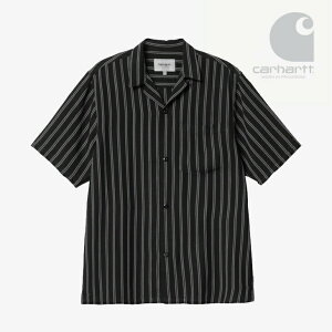 ��CARHARTT WIP�bSs Reyes Shirt Reyes Stripe/ �J�[�n�[�g/�V���[�g�X���[�u ���C�G�X �V���c/�u���b�Nx�z���C�g #