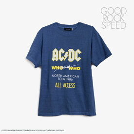 ＊GOOD ROCK SPEED｜AC DC Logo T-Shirt/ グッド ロック スピード/エーシーディーシー ロゴ Tシャツ/ライトネイビー #