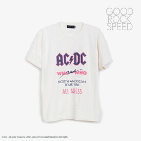 ＊GOOD ROCK SPEED｜AC DC Logo T-Shirt/ グッド ロック スピード/エーシーディーシー ロゴ Tシャツ/オフホワイト #