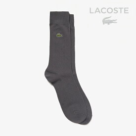 ・LACOSTE｜Herringbone Knit Socks/ ラコステ/ヘリンボーン ニット ソックス/チャコールxグレー #