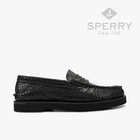 ・SPERRY｜Authentic Original Penny Double Sole Croc Embossed Loafer/ スペリー/ペニー ダブル ソール クロコダイル エンボス ローファー/ブラック #