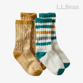 ＊L.L.BEAN｜Cotton Ragg Sock 2-Pack/ エルエルビーン/コットン ラグ ソックス 2パック/クリームストライプxウォームゴールド #