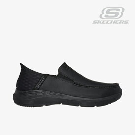 ・SKECHERS｜Slip-Ins Person Oswin/ スケッチャーズ/スリップインズ パーソン オズウィン レザー/ブラックxブラック #