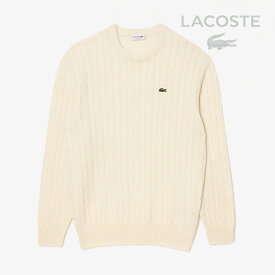 ・LACOSTE｜Responsible Wool Cable Knit Sweater/ ラコステ/レスポンシブルウールケーブルニットセーター/ラップランドホワイト #