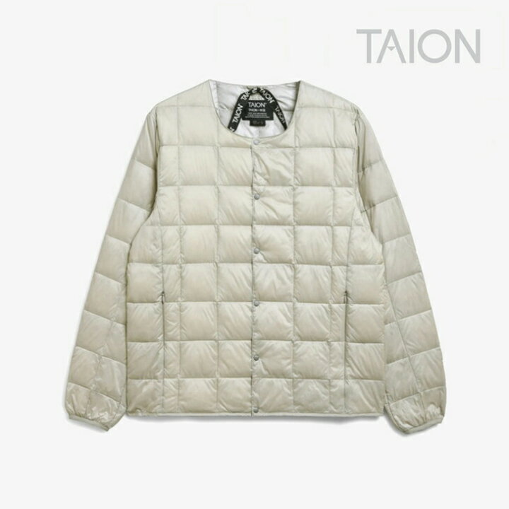 楽天市場】・TAION｜Crew Neck Button Inner Down Jacket/ タイオン 
