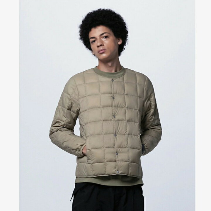 楽天市場】・TAION｜Crew Neck Button Inner Down Jacket/ タイオン 