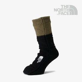 ・THE NORTH FACE｜Nuptse Bootie Socks/ ノース フェイス/ヌプシ ブーティ ルームソックス/ミリタリーオリーブxブラック #