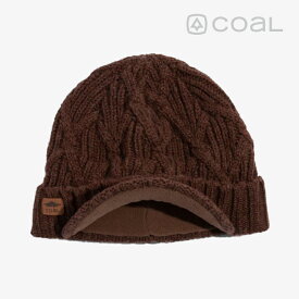 ・COAL｜The Yukon Cable Knit Wool Brim Beanie/ コール/ユーコン ケーブル ニット ウール ブリム ビーニー/ライトブラウン #