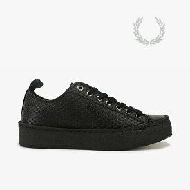 ＊FRED PERRY｜Geoge Cox Texturd Leather Pop Boy/ フレッドペリー/ジョージ コックス テクスチャード レザー ポップ ボーイ/ブラック #