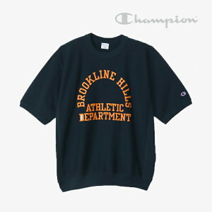 ��CHAMPION�bReverse Weave 10oz Half Sleeve Crew Neck Sweat Brookline Hills/ �`�����s�I��/���o�[�X �E�B�[�u �n�[�t �X���[�u �N���[ �l�b�N �X�E�F�b�g �V���c �u���b�N�����q���Y/�l�C�r #
