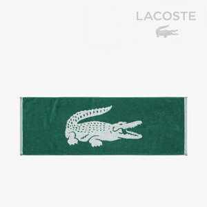 �ELACOSTE�bCrocodile Logo Jacquard Sports Towel/ ���R�X�e/���j ���S �W���J�[�h �X�|�[�c �^�I��/�O���[�� #