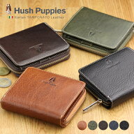 【まだ間に合う 父の日ギフト】二つ折り財布 Hush Puppies（ハッシュパピー）ラウンドファスナー 二つ折…