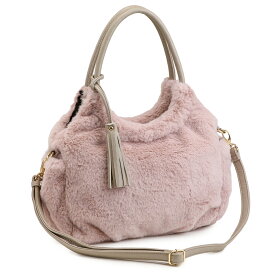 ファーバッグ エコファー ふわもこ たっぷり収納 2WAY トートバッグ PRAGMA プラグマ【フェイクファー 秋冬バッグ ショルダー 斜めがけ バッグ 軽い もこもこ モコモコバッグ 冬バッグ レディース ファーバック 冬バック ladies fur bag】