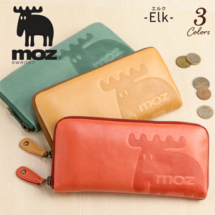 楽天市場】moz（モズ）牛革 長財布 ラウンドファスナー「エルク」Elk 