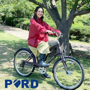 PORD OUTDOOR PONCHO【レディース】 / ポードレインウェア レインポンチョ パッカブル収納袋付き レインコート 自転車用 レイングッズ カッパ 防水 通勤 通学用 リュック フェス レインウェア 自