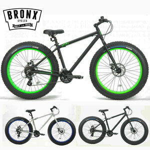 BRONX/ブロンクス BRONX TRX 26inch 24段変速 ファットバイク 自転車 26インチ FATBIKE / MATTE BLACK x LIME / WHITE x BLUE / Matte Black x Black