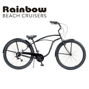 rainbow ビーチクルーザー(丸ライト、キーチェーン、空気入れ付)