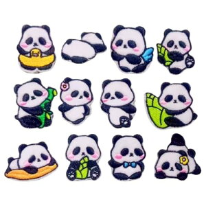 12Pcs hイpb` ACڒ AbvP hJ by  p_  DIY C \t Dt Panda  lCZbg ̎q j̎q l  obO Xq̑ pb`Xeb
