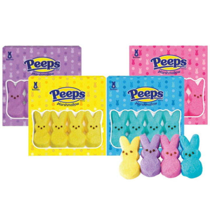 楽天市場】【訳あり品】PEEPS ピープス うさぎマシュマロ85g 4色 4袋 