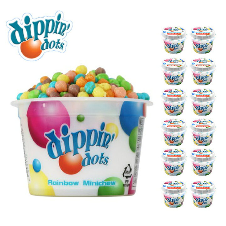 Dippin' Dots ディッピン ドッツ 62gx12個 レインボーミニチュー 12個入り