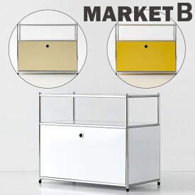 SIMPLIE 2段 収納棚 1扉 BC602 3色 ピュアホワイト/ソリッドベージュ/ソフトイエロー キャビネット