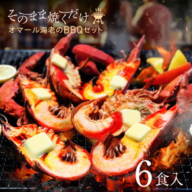 【そのまま焼くだけ】オマール海老 バーベキューセット 6食セット 送料無料 BBQ ロブスター 海老 えび 約400g×6食入 合計たっぷり 1.2kg お取り寄せ ギフト プレゼント お歳暮 夏 秋 海 キャンプ アウトドア 贅沢 高級 総菜 記念日 誕生日 パーティー 特大 バーベキュー