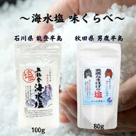 海水塩 味くらべセット 能登製塩 奥能登海水塩 100g ＆ 男鹿工房 男鹿なまはげの塩 80g 自然塩 天然塩 ミ…