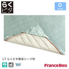 フランスベッド ライフトリートメント LTらくピタ簡単シーツ GN/GY ダブルサイズ D France Bed 銀イオン 除菌 日本製