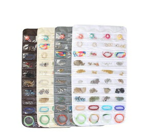 ウォールポケット 吊り下げ アクセサリー 収納 壁掛け 収納袋 透明 80 大容量 小物入れ ジュエリー シュシュ ヘアゴム 両面収納 省スペース 防塵防湿防カビ フック付き